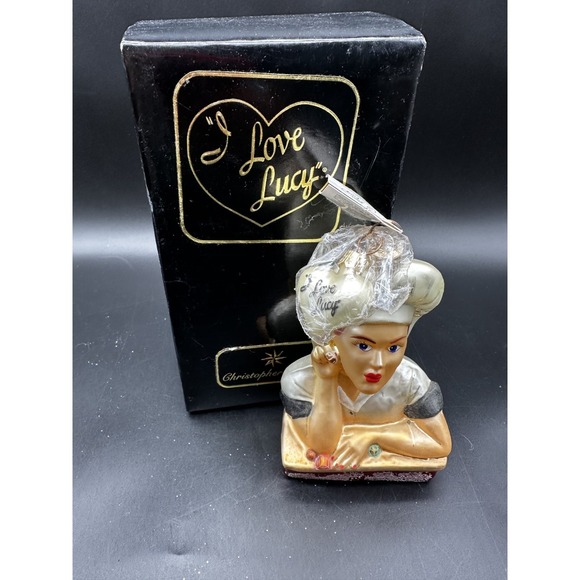 1997 CHRISTOPHER RADKO CANDY MAKER I LOVE LUCY 5.5" ORNAMENT WITH HEART ATTACHED - Picture 7 of 15